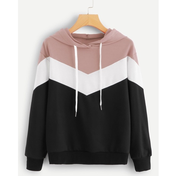Color Block Hoodie Sweatshirt - Picture 2 of 7